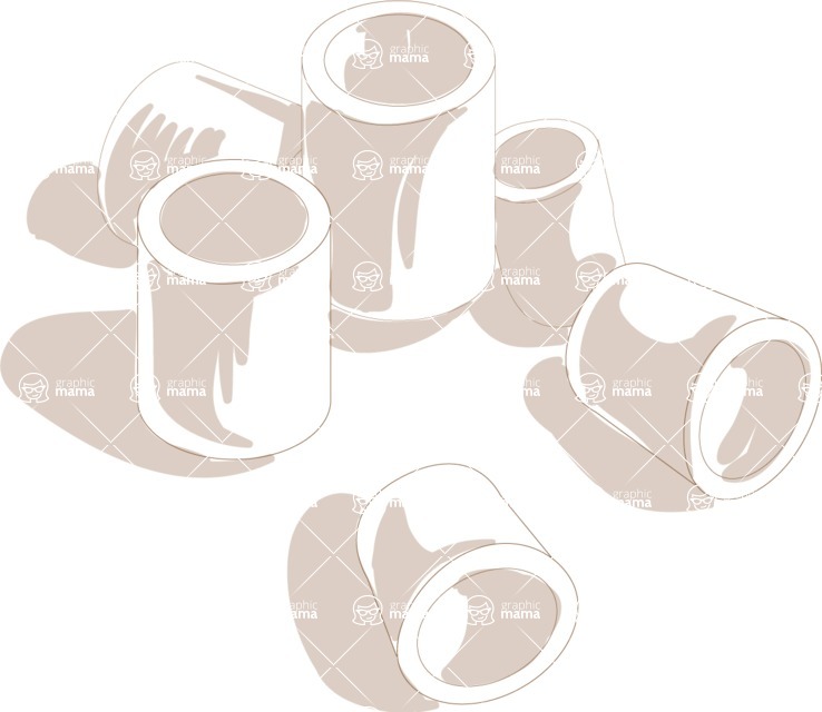 Italy Themed Graphic Collection - Canneroni Pasta Illustration Graphic